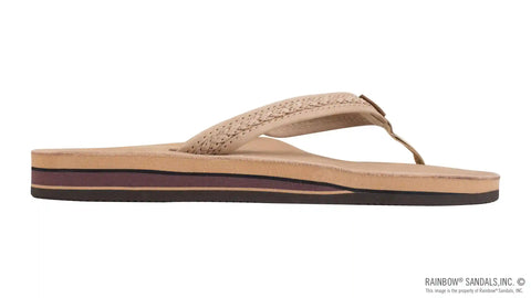 The Willow – Double Layer Arch Support Premier Leather with Inset Double Braided 3/4” Medium Strap