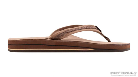 The Willow – Double Layer Arch Support Premier Leather with Inset Double Braided 3/4” Medium Strap