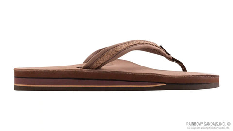 The Willow – Double Layer Arch Support Premier Leather with Inset Double Braided 3/4” Medium Strap